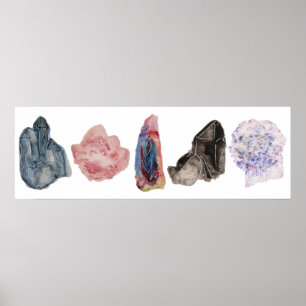 Affiche de quartz d'aquarelle