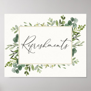 Affiche de rafraîchissements d'eucalyptus