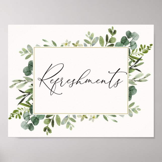 Affiche de rafraîchissements d'eucalyptus (Devant)