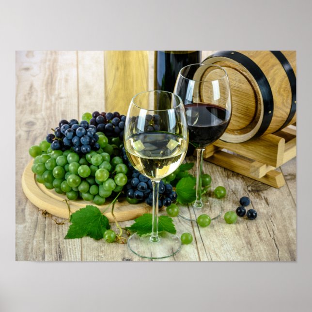 affiche de raisins et de vin (Devant)