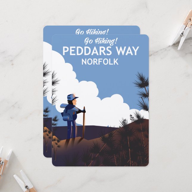 Affiche de randonnée Peddars Way Norfolk (Devant/Arrière en situation)