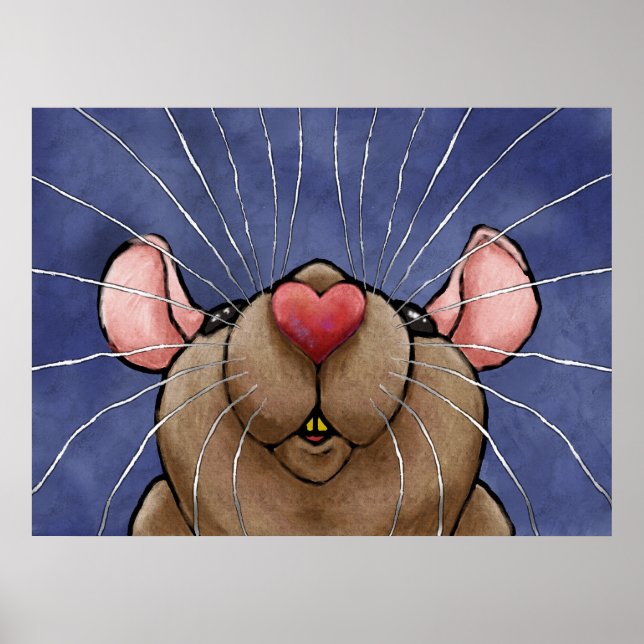 Affiche de rat au cœur mignon (Devant)