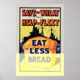 Affiche de rationnement de la Première Guerre mond