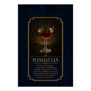 Affiche de recette de Manhattan Art de bar