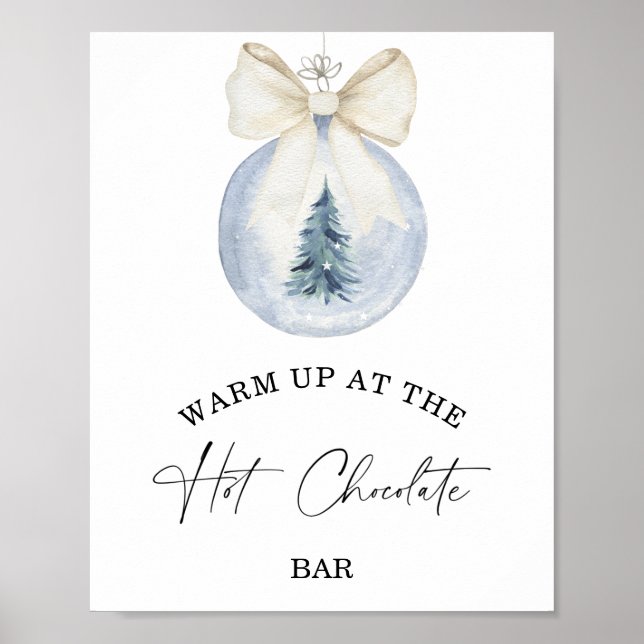 Affiche de réchauffement d'hiver au bar de chocola (Devant)
