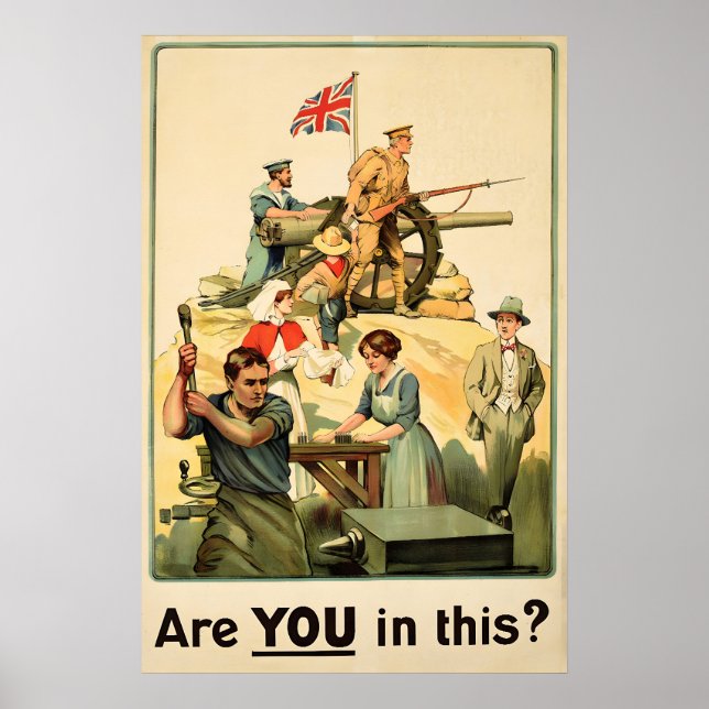 Affiche de recrutement britannique de la Première  (Devant)