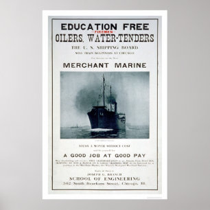 Affiche de recrutement de la marine marchande (US0