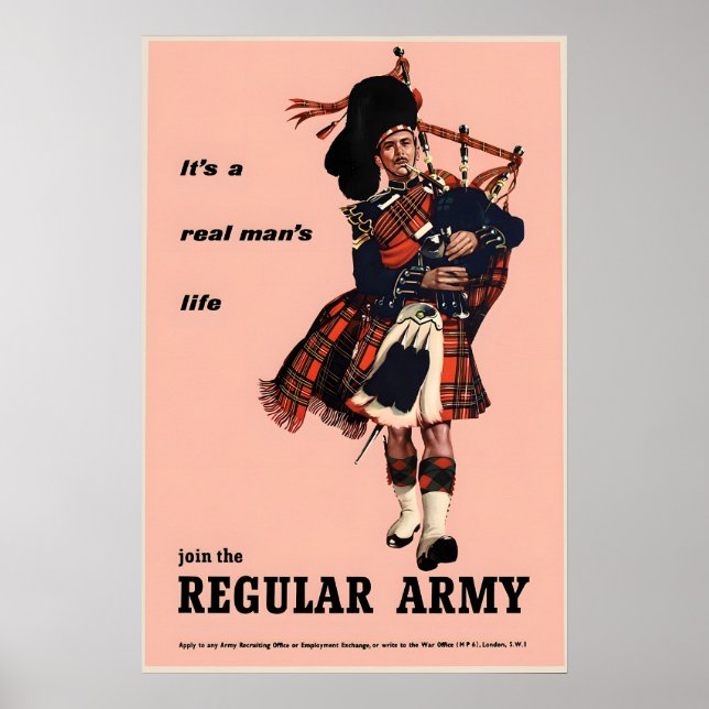 Affiche de recrutement de l'armée britannique Rejo (Devant)