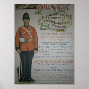 Affiche de recrutement des Royal Engineers anglais