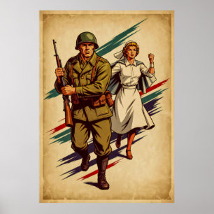 Affiche de recrutement militaire classique en styl