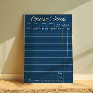 Affiche de reçu de client vintage bleu