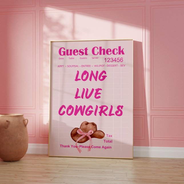 Affiche de reçu esthétique de cowgirl invitée (Créateur téléchargé)