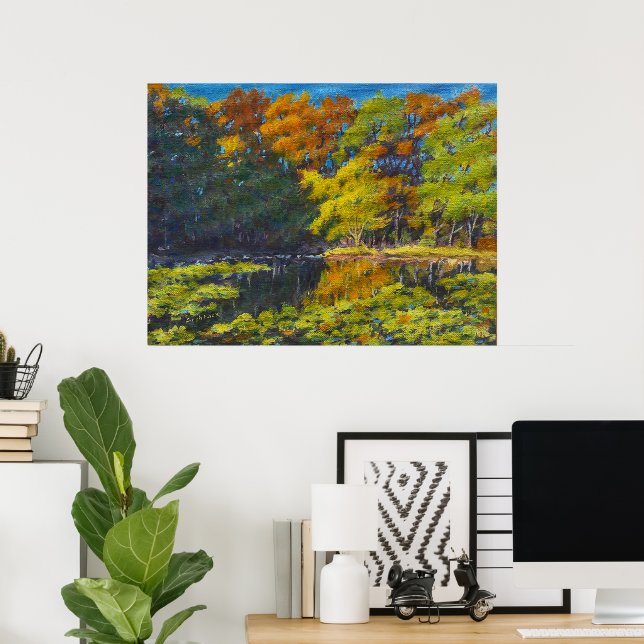 Affiche de reflets de couleurs d'automne magnifiqu (Bureau à domicile)