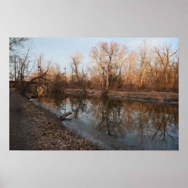 Affiche de réflexion sur le paysage aquatique hive (Devant)