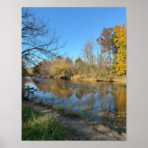 Affiche de réflexions de paysage aquatique d'autom
