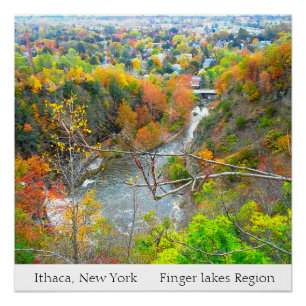 Affiche de RÉGION de LACS de DOIGT d'ITHACA NEW