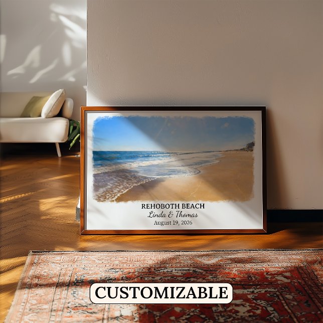 Affiche de Rehoboth Beach Delaware, Aquarelle, Sur (Créateur téléchargé)