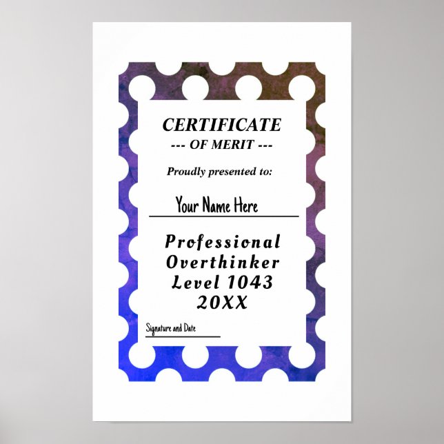 Affiche de remise de certificat de sur-analyste pr (Devant)