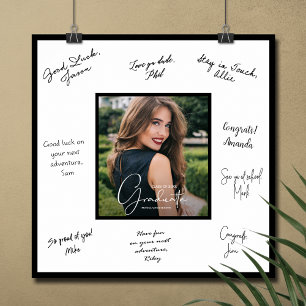 Affiche de remise de diplômes avec signature et bo