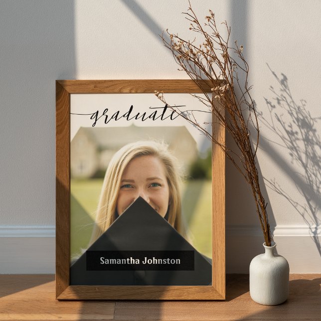 Affiche de remise de diplômes moderne avec photo (Créateur téléchargé)