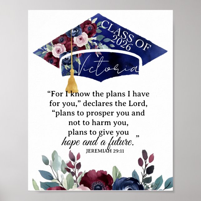 Affiche de remise de diplômes personnalisée avec n (Devant)