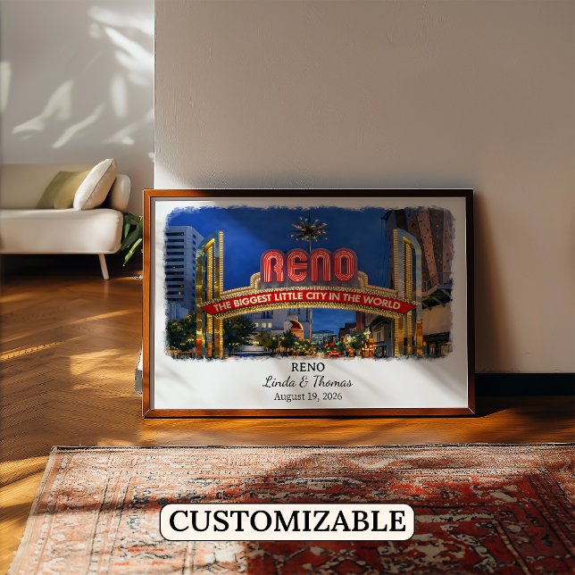 Affiche de Reno Nevada, Aquarelle, Sur mesure (Créateur téléchargé)