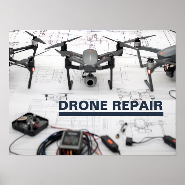 Affiche de réparation de drone (Devant)