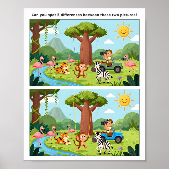 Affiche de repérage des différences pour enfants a (Devant)
