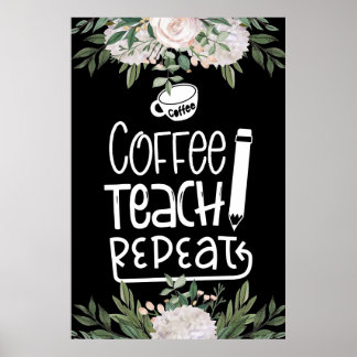 Affiche de répétition de l'enseignement du café