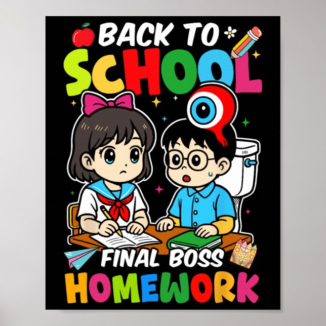 Affiche De retour à l'école 2025 Devoirs du patron final  (Devant)