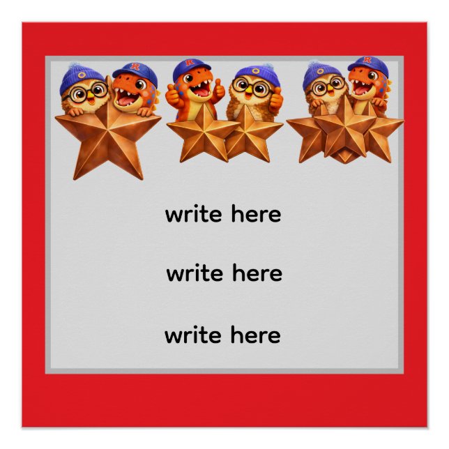 Affiche de réussite en bronze, récompense d'étoile (Devant)