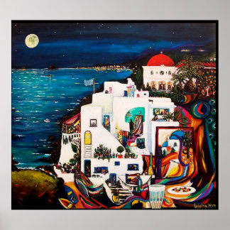 Affiche de rêve sur l'île grecque