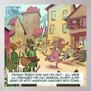 Affiche de Rick London Drôles de Chats Contre Chie