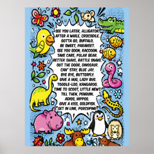 Affiche de rime See You Later Alligator – Joli Ani