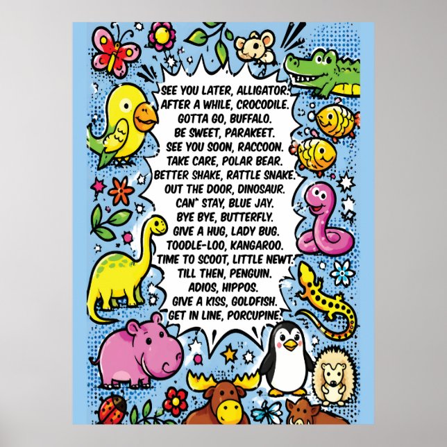 Affiche de rime See You Later Alligator – Joli Ani (Devant)