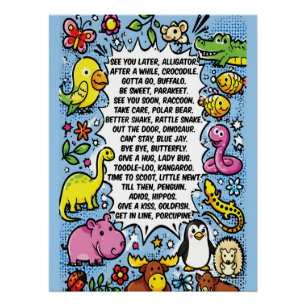 Affiche de rime See You Later Alligator – Joli Ani