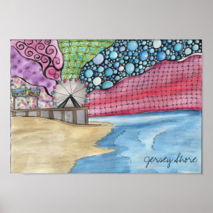 Affiche de rivage du Jersey