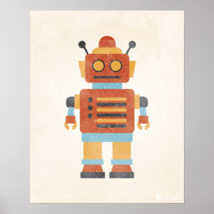 Affiche de robot vintage