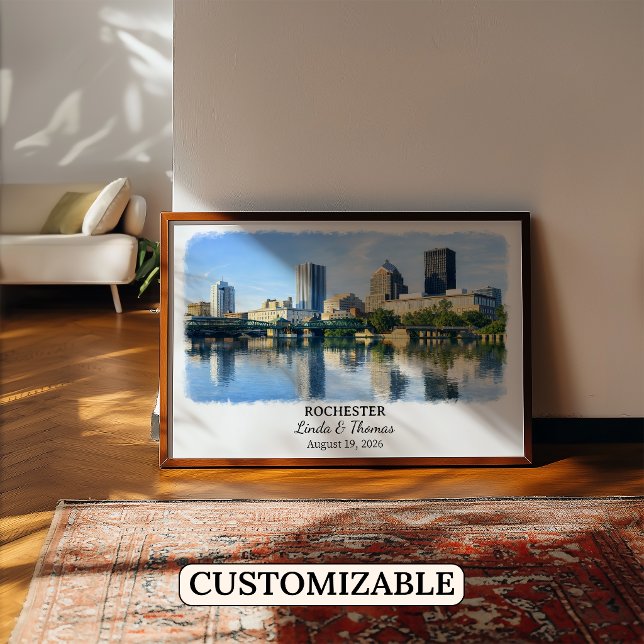 Affiche de Rochester New York, Aquarelle, Sur mesu (Créateur téléchargé)