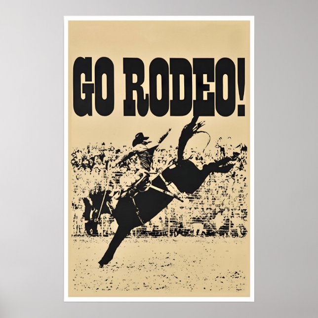 Affiche de rodéo Art Impression Western Cowboy (H9 (Devant)