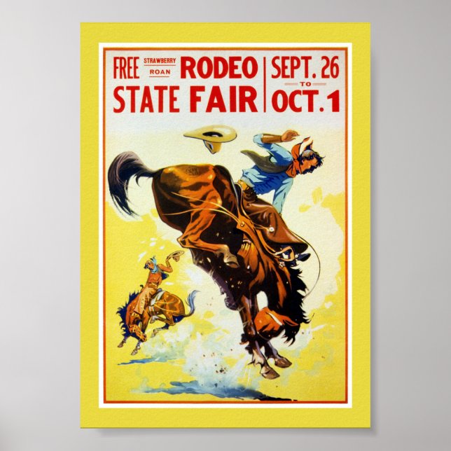 Affiche de Rodéo Vintage Restaurée (Devant)