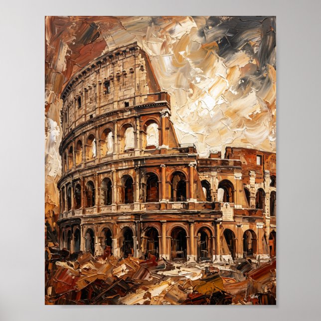Affiche de Rome Luxe Peinture à l'Huile Abstraite (Devant)