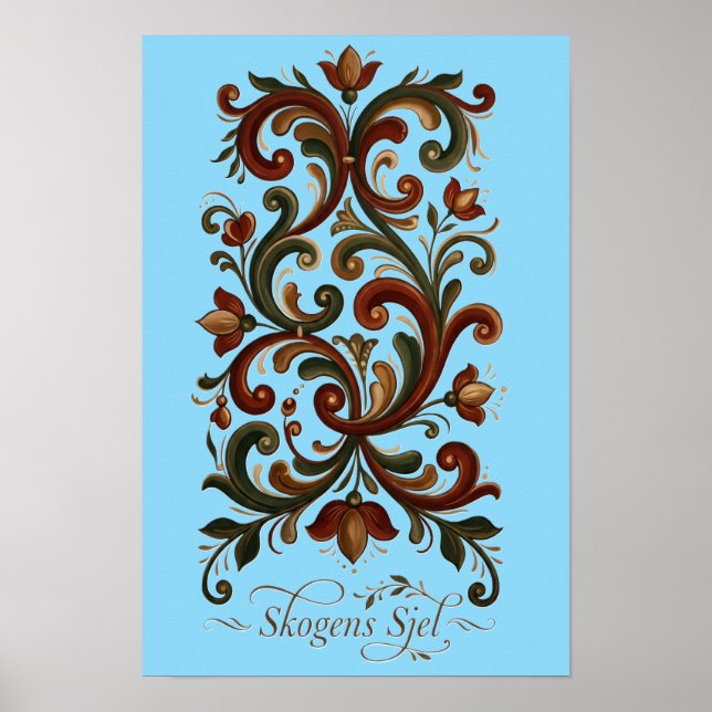 Affiche de Rosemaling nordique, Skogens Sjel Scand (Devant)