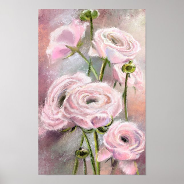 Affiche de roses roses (Devant)