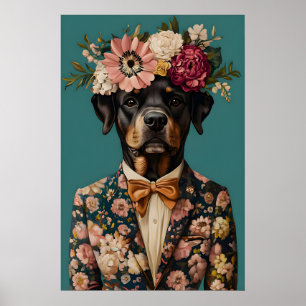 Affiche de Rottweiler en costume, Portrait de Rott