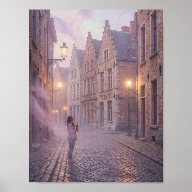 Affiche de rue de la rêverie d'un matin brumeux à  (Devant)