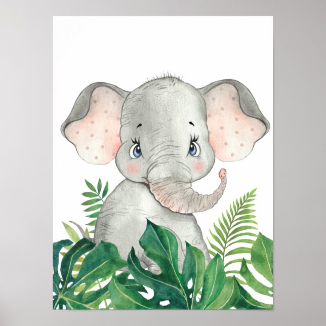 Affiche de Safari Dans La Jungle Éléphant Bébé (Devant)