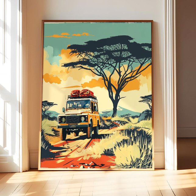 Affiche de safari en Afrique, impression d'art rét (Créateur téléchargé)