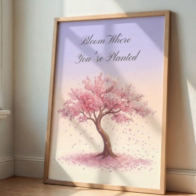 Affiche de Sakura de Cerisier Fleurissant Inspiran (Créateur téléchargé)