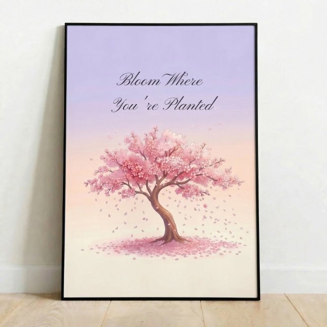 Affiche de Sakura de Cerisier Fleurissant Inspiran (Créateur téléchargé)